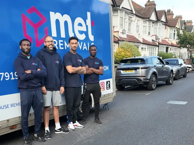 DJI_20250802182857_0094_D-scaled MET Removals crew and van on a residential street, covering Muswell Hill, Crouch End and Hampstead